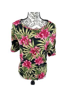 Farm Rio Hibiscus Palm Short Sleeve Top